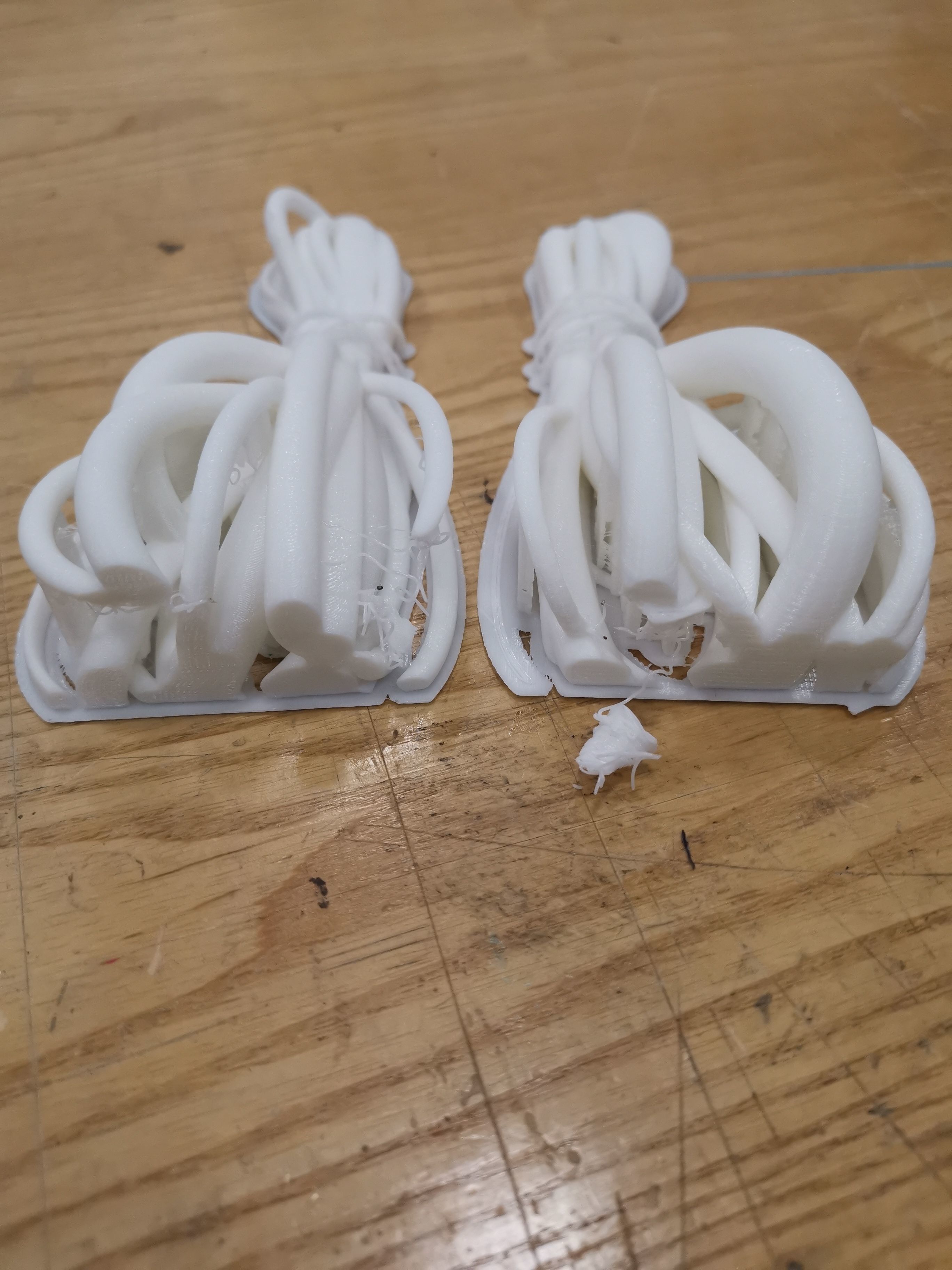 Model piece of plastic on wooden table 3D model_2