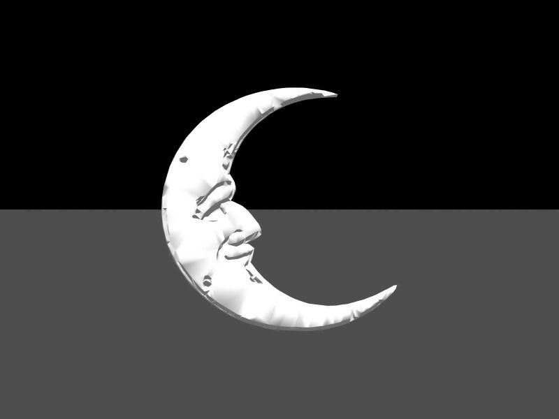 Lune dessin 3D 3 3D model_1