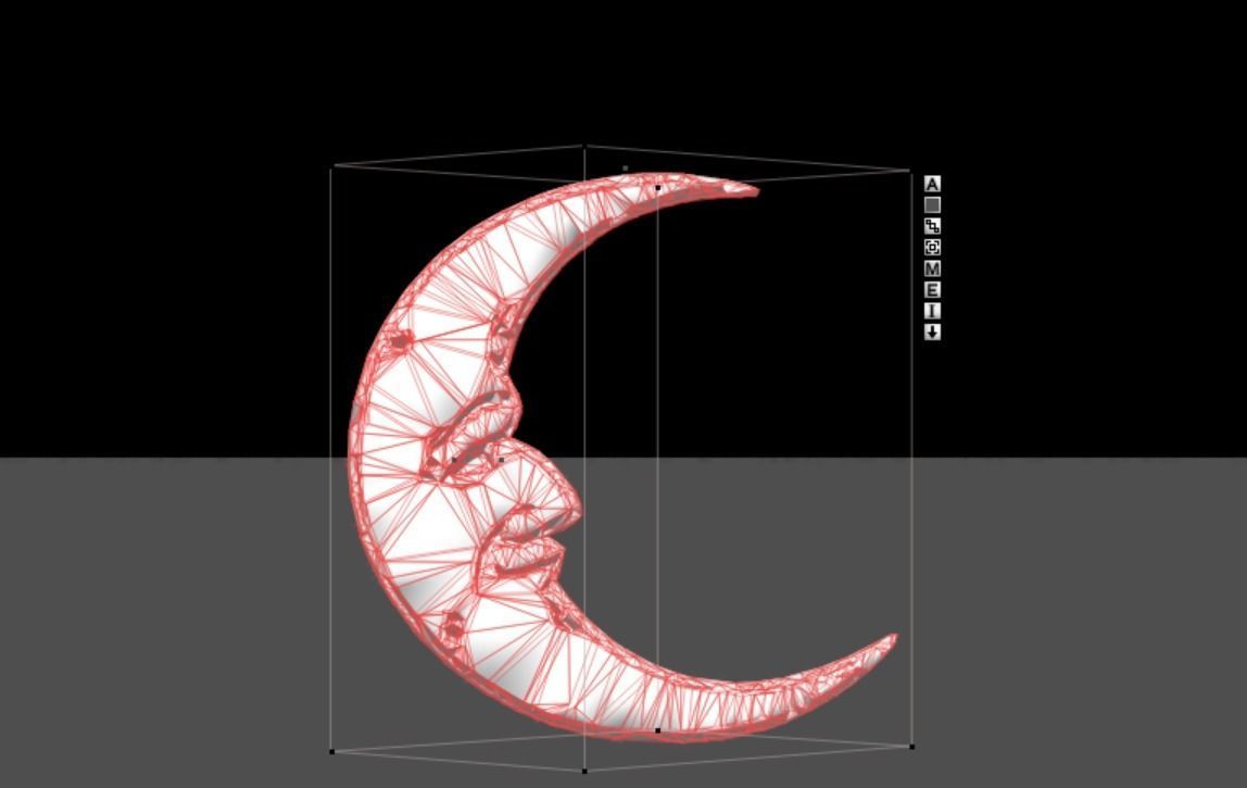 Lune dessin 3D 3 3D model_3