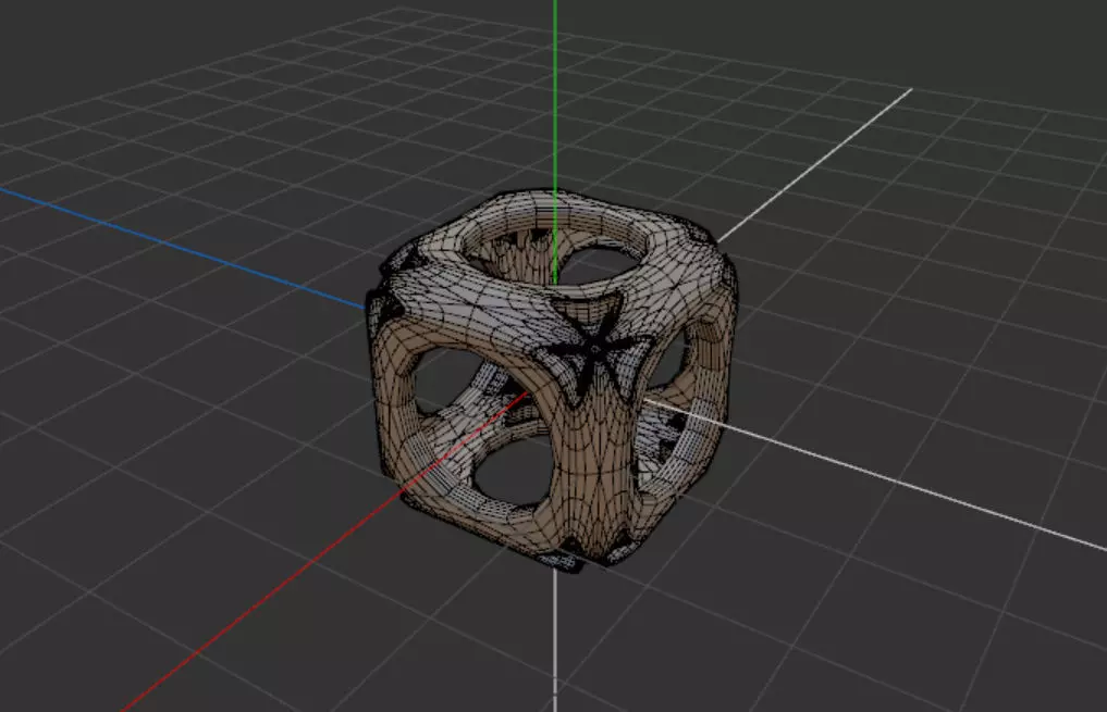 Cube coins fleuris Free 3D model_0