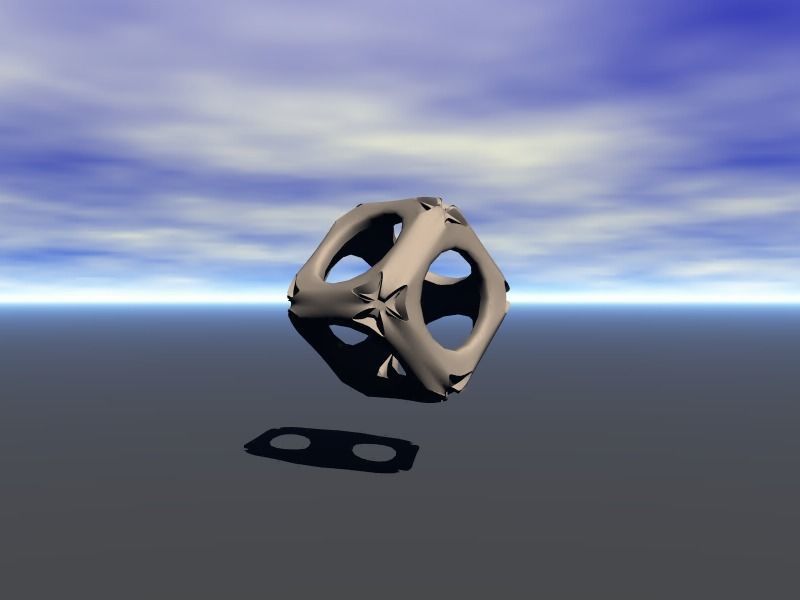 Cube coins fleuris Free 3D model_3