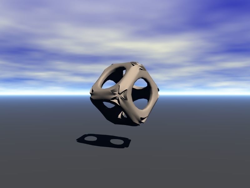 Cube coins fleuris Free 3D model_2