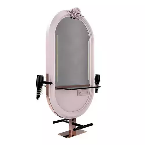 hairdresser table mirror pink copper