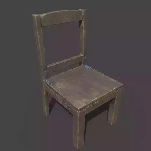  old wooden chair game asset 