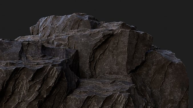 Rock Cliff Assembly Asset for Concept Art 3D model