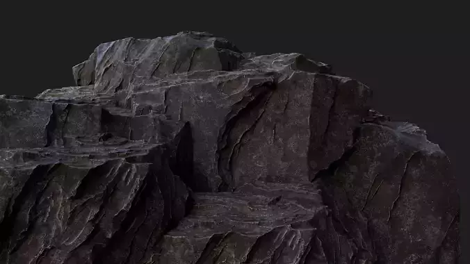 Rock Cliff Assembly Asset for Concept Art 3D model