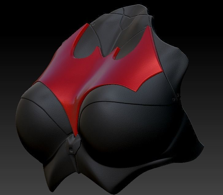 Batgirl Chest plate female armor batman printable 3D print model_8