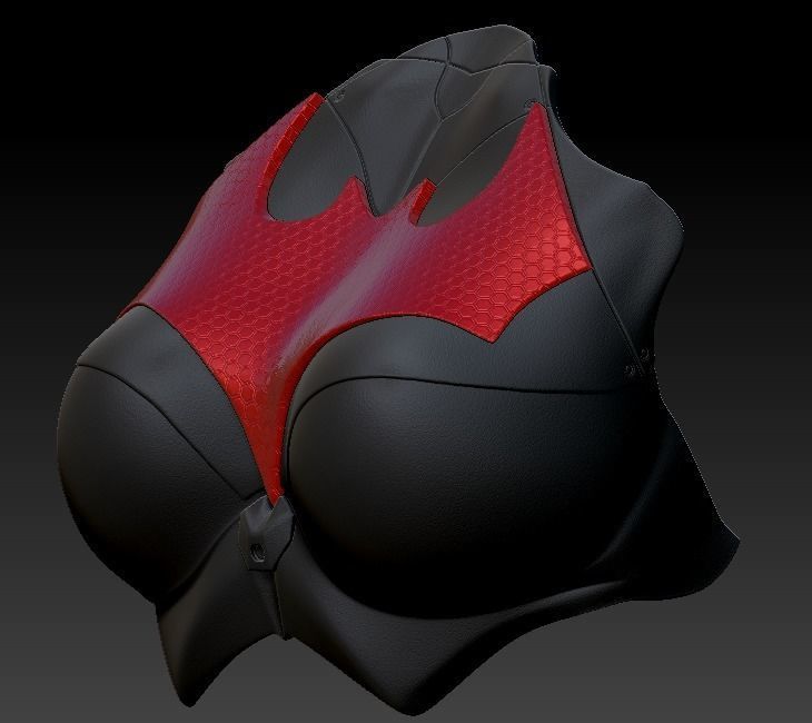 Batgirl Chest plate female armor batman printable 3D print model_10