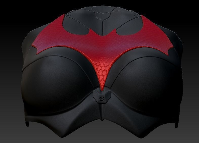 Batgirl Chest plate female armor batman printable 3D print model_1