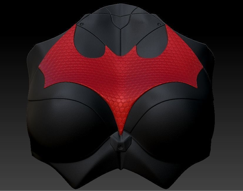 Batgirl Chest plate female armor batman printable 3D print model_3