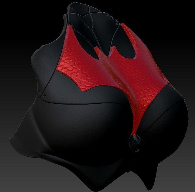Batgirl Chest plate female armor batman printable 3D print model_2