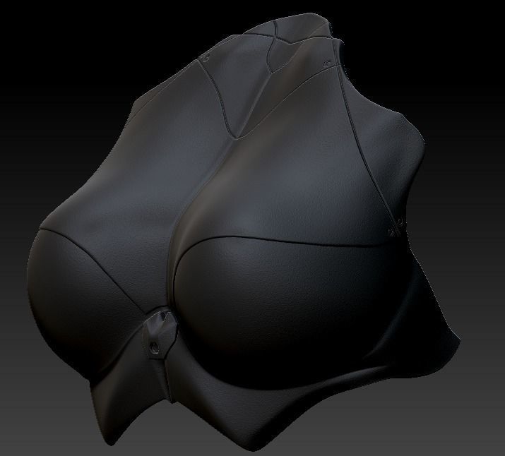 Batgirl Chest plate female armor batman printable 3D print model_9