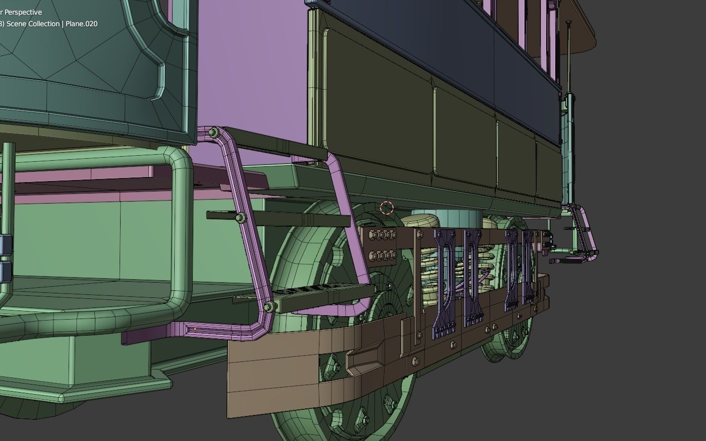 high detail tram with pbr textures 3D model_3