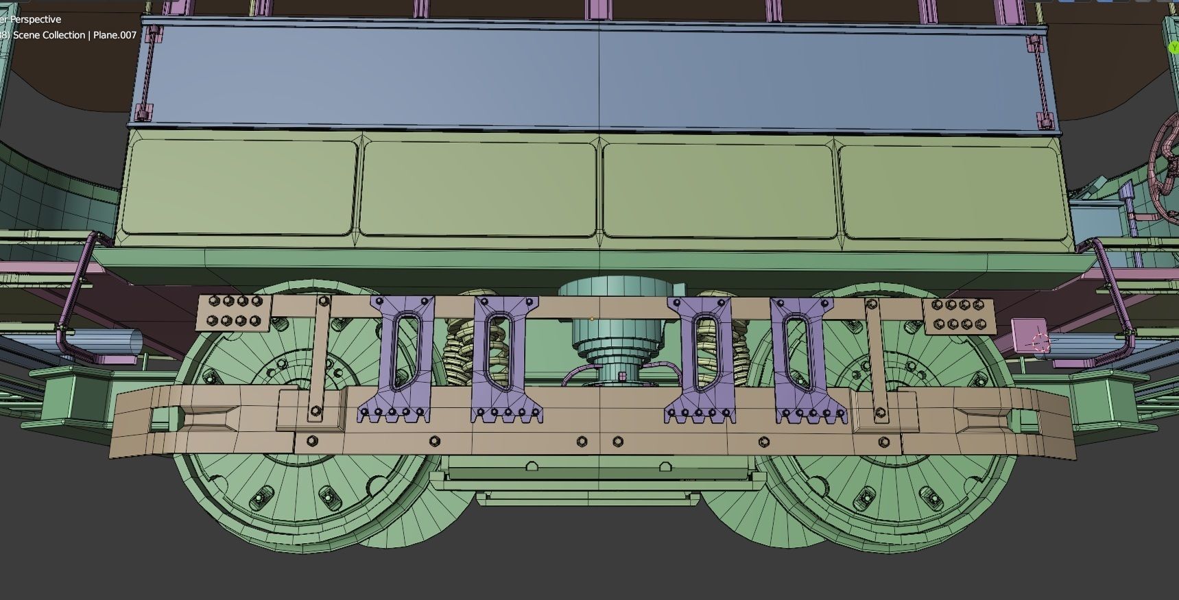 high detail tram with pbr textures 3D model_2