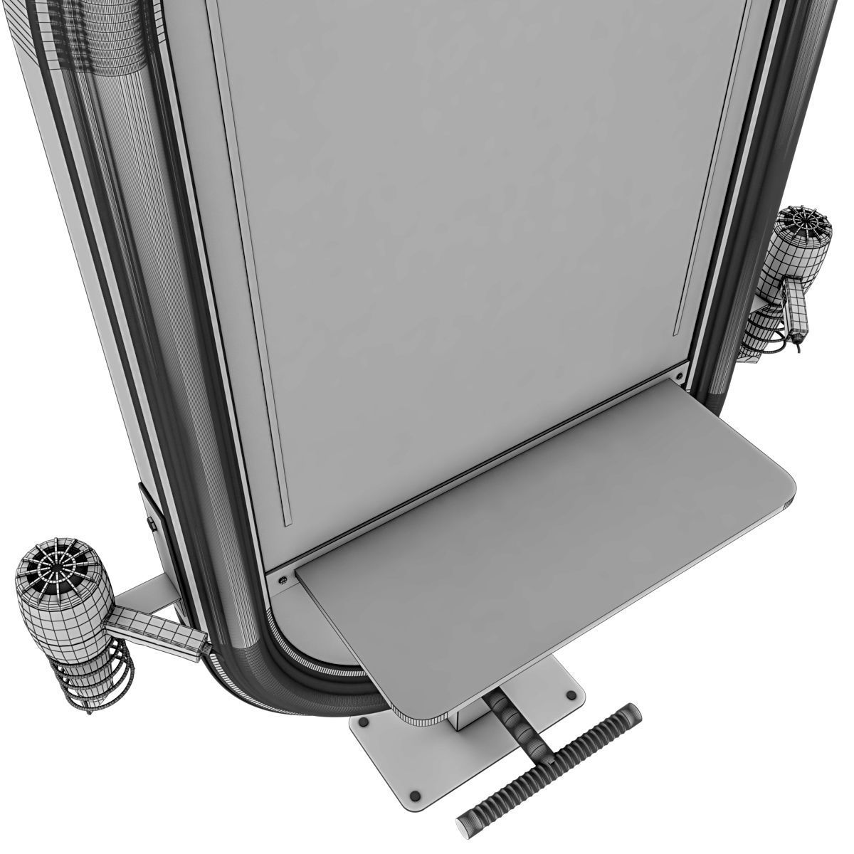 hairdresser table mirror pink green gold 3D model_15