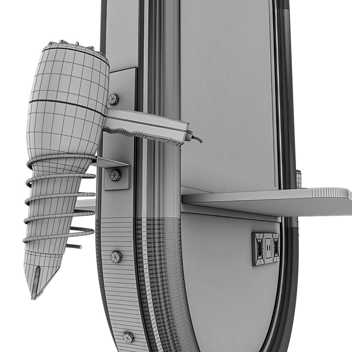 hairdresser table mirror pink green gold 3D model_18