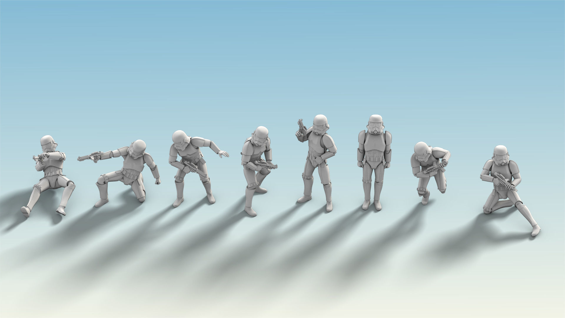 8 Figure Stormtrooper Printable Set-02 3D model_1