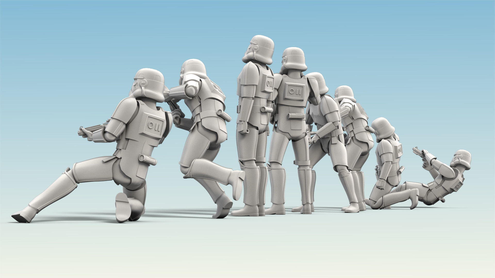 8 Figure Stormtrooper Printable Set-02 3D model_11