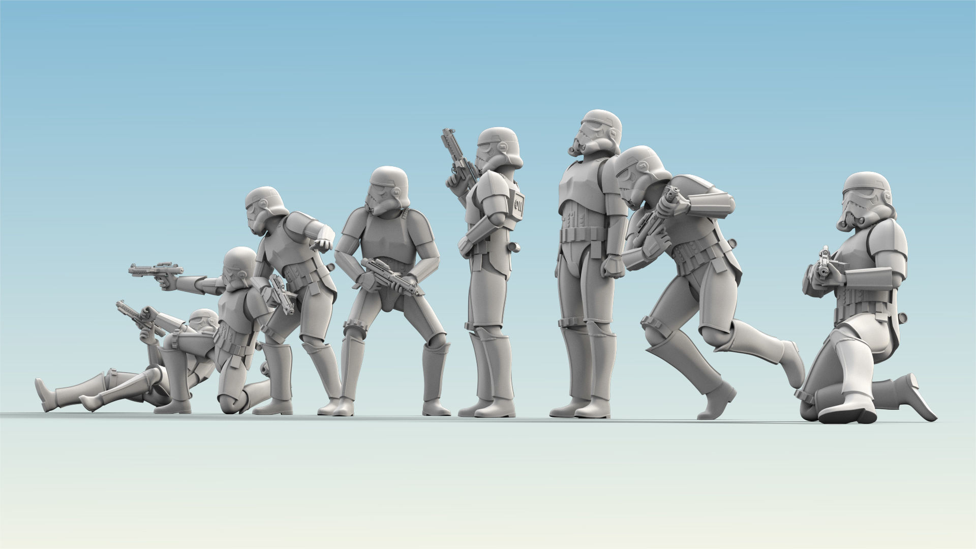 8 Figure Stormtrooper Printable Set-02 3D model_12