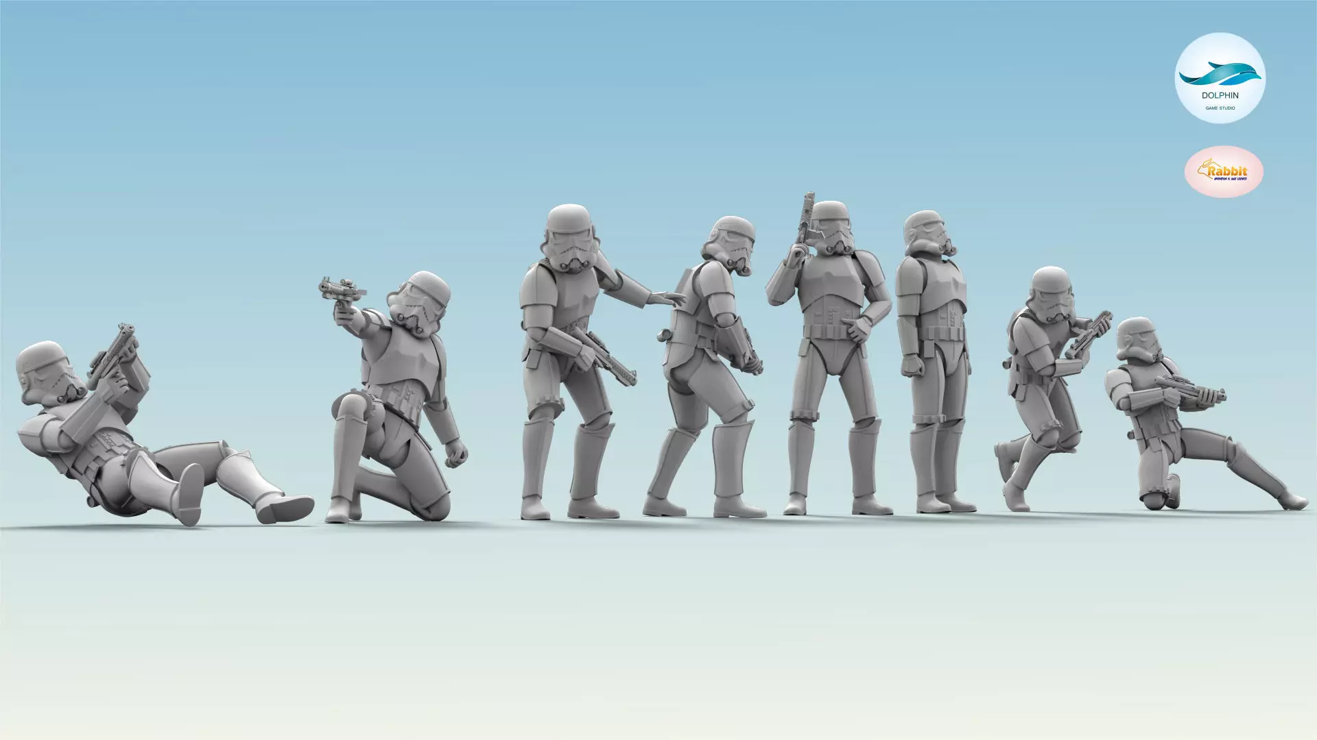 8 Figure Stormtrooper Printable Set-02 3D model_0