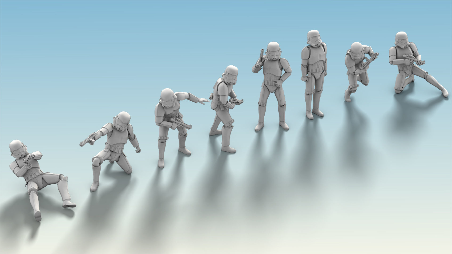 8 Figure Stormtrooper Printable Set-02 3D model_8