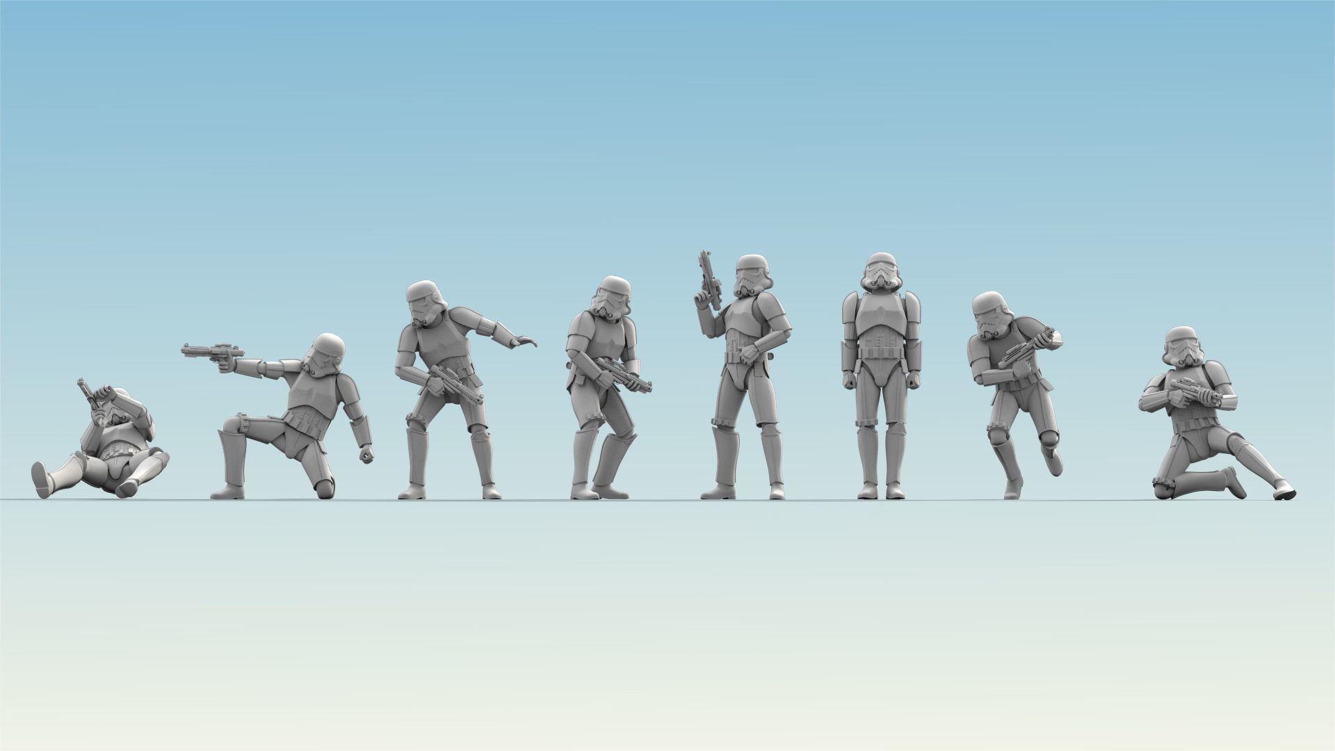 8 Figure Stormtrooper Printable Set-02 3D model_2