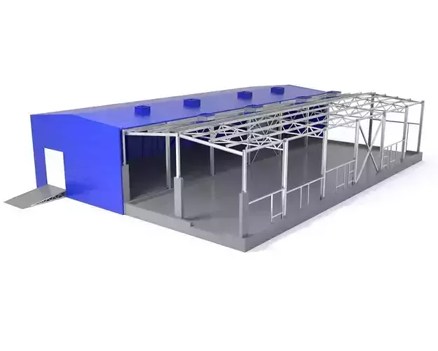  Industrial Metal Hangar 3D model