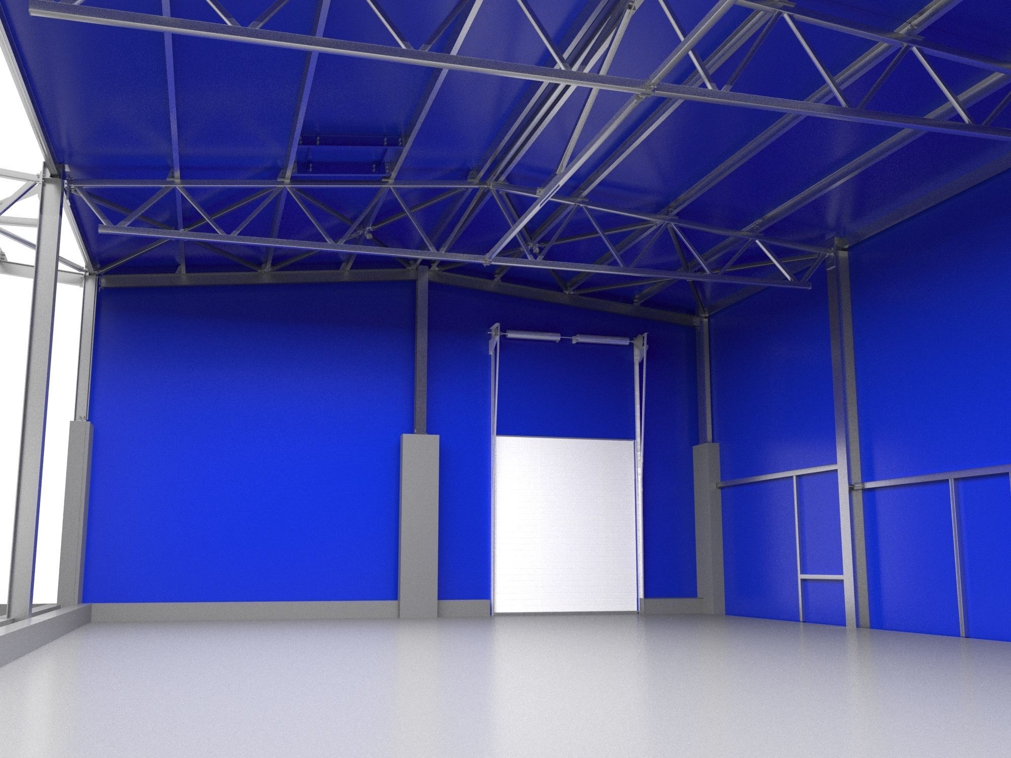 Industrial Metal Hangar 3D model_7