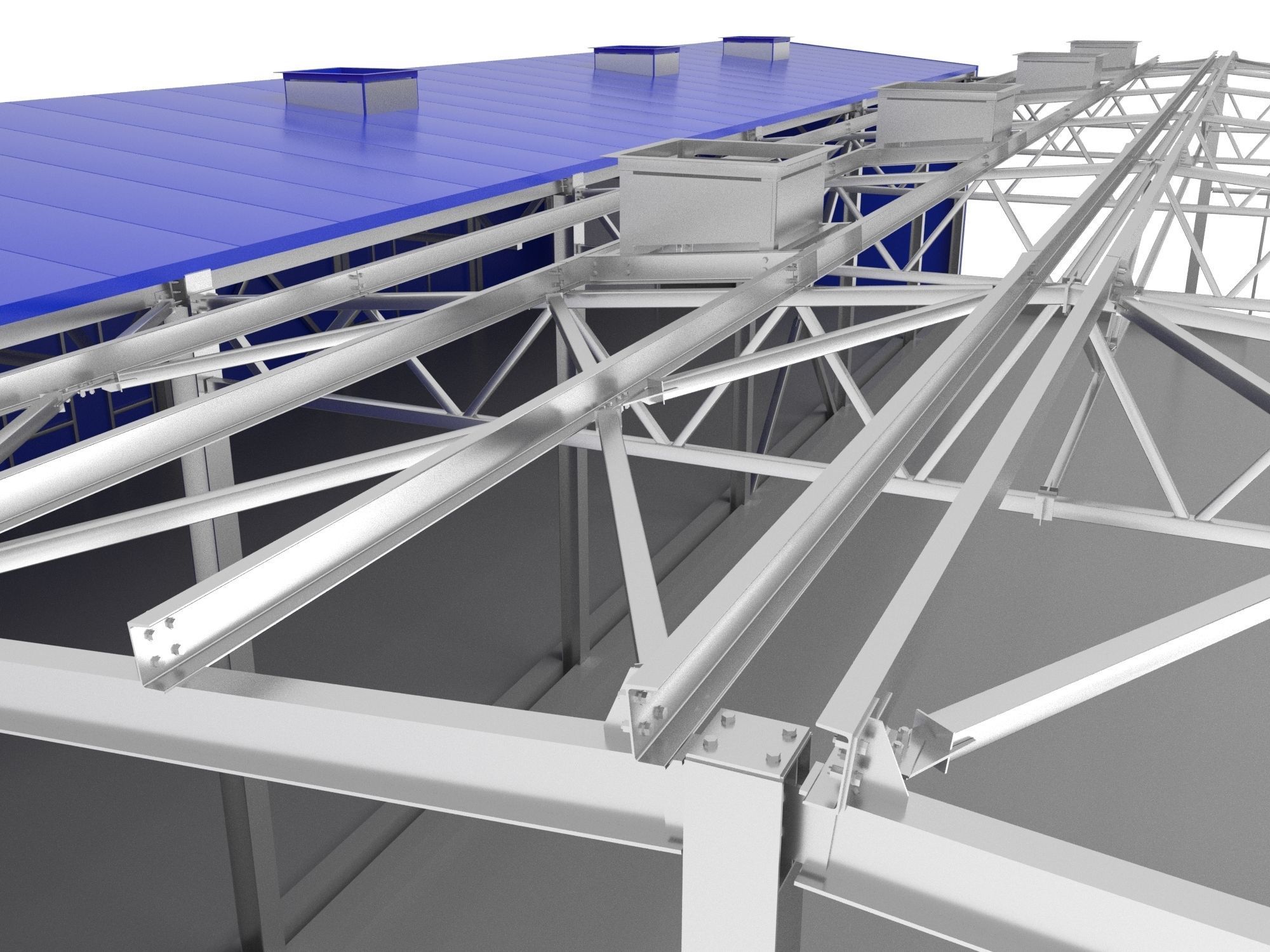 Industrial Metal Hangar 3D model_3