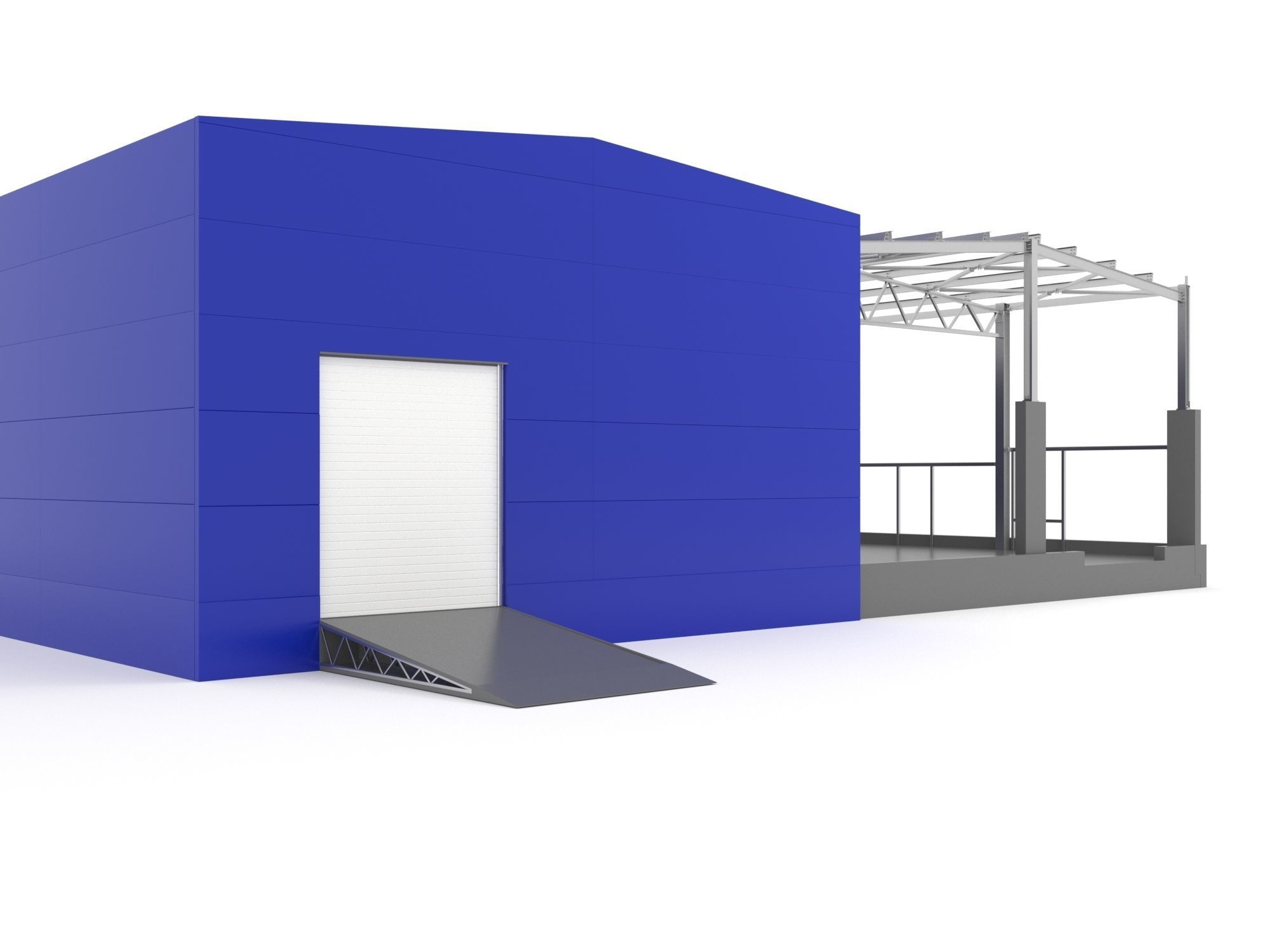 Industrial Metal Hangar 3D model_5