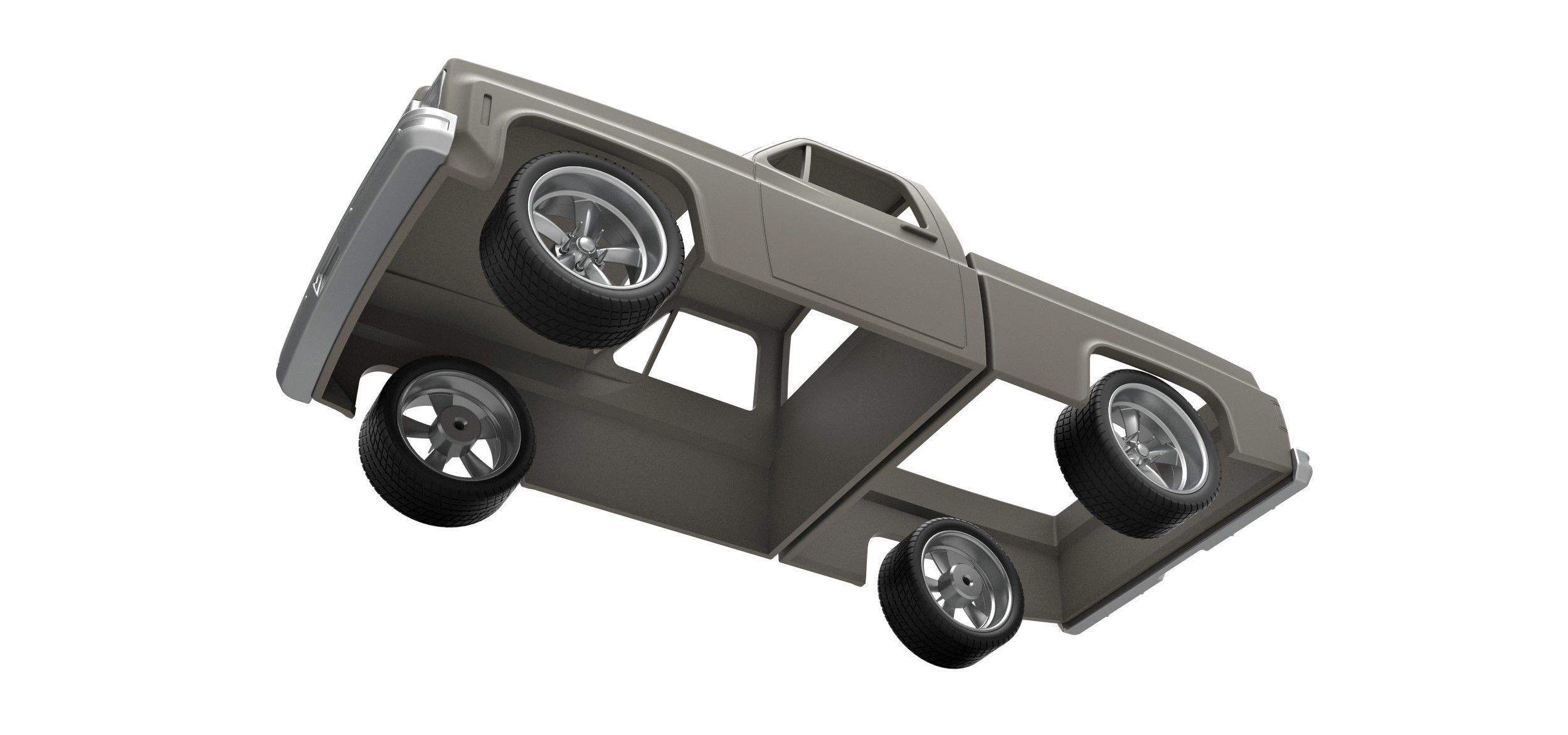 Shell and wheels 1978 Chevrolet C10 Scale 1 to 25 3D print model_1