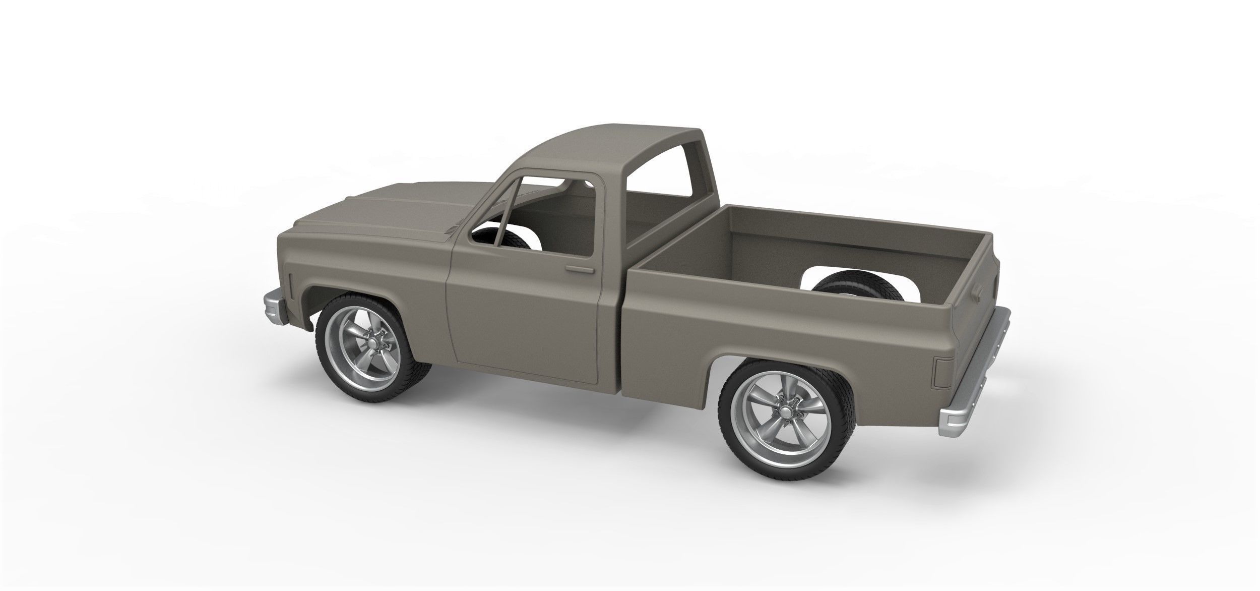 Shell and wheels 1978 Chevrolet C10 Scale 1 to 25 3D print model_8