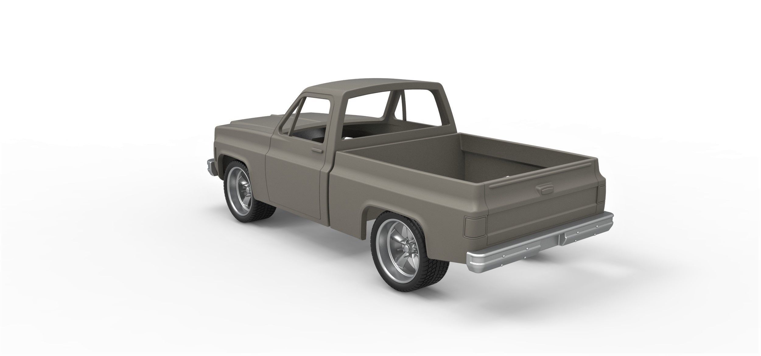 Shell and wheels 1978 Chevrolet C10 Scale 1 to 25 3D print model_9