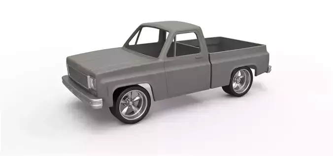 Shell and wheels 1978 Chevrolet C10 Scale 1 to 25 3D print model