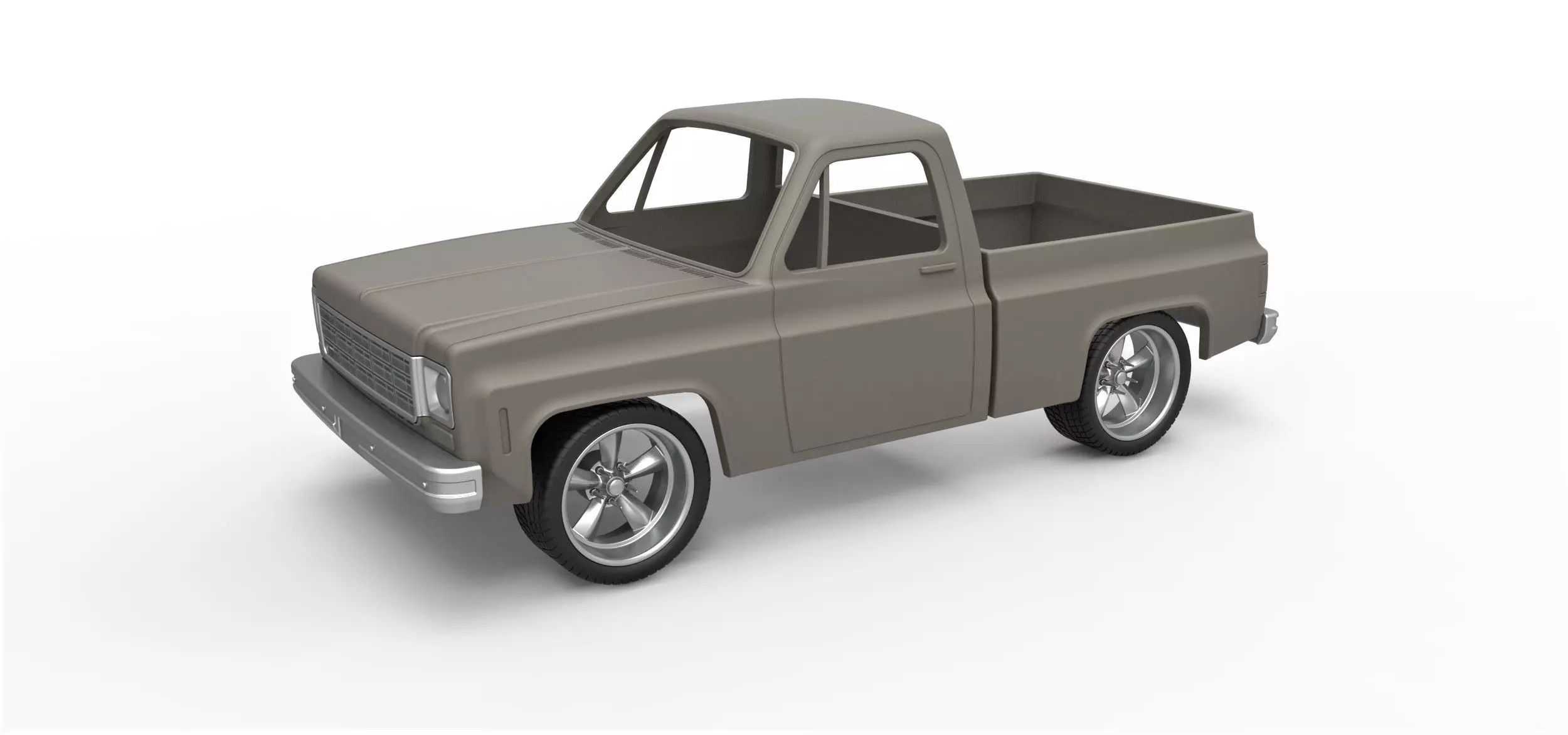 Shell and wheels 1978 Chevrolet C10 Scale 1 to 25 3D print model_0