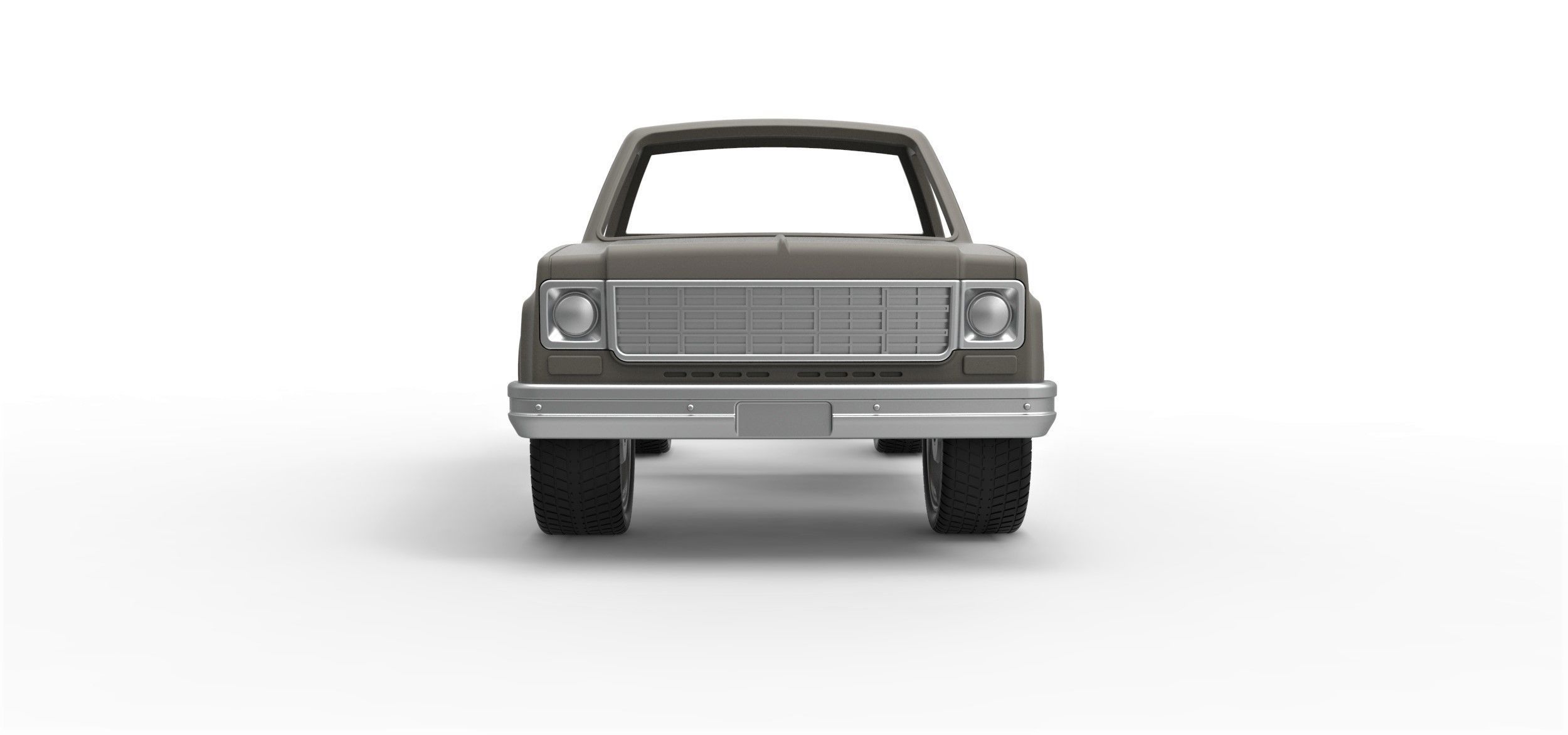 Shell and wheels 1978 Chevrolet C10 Scale 1 to 25 3D print model_4