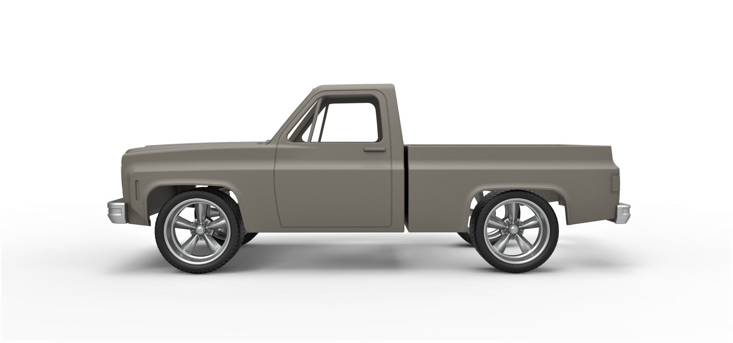 Shell and wheels 1978 Chevrolet C10 Scale 1 to 25 3D print model_5
