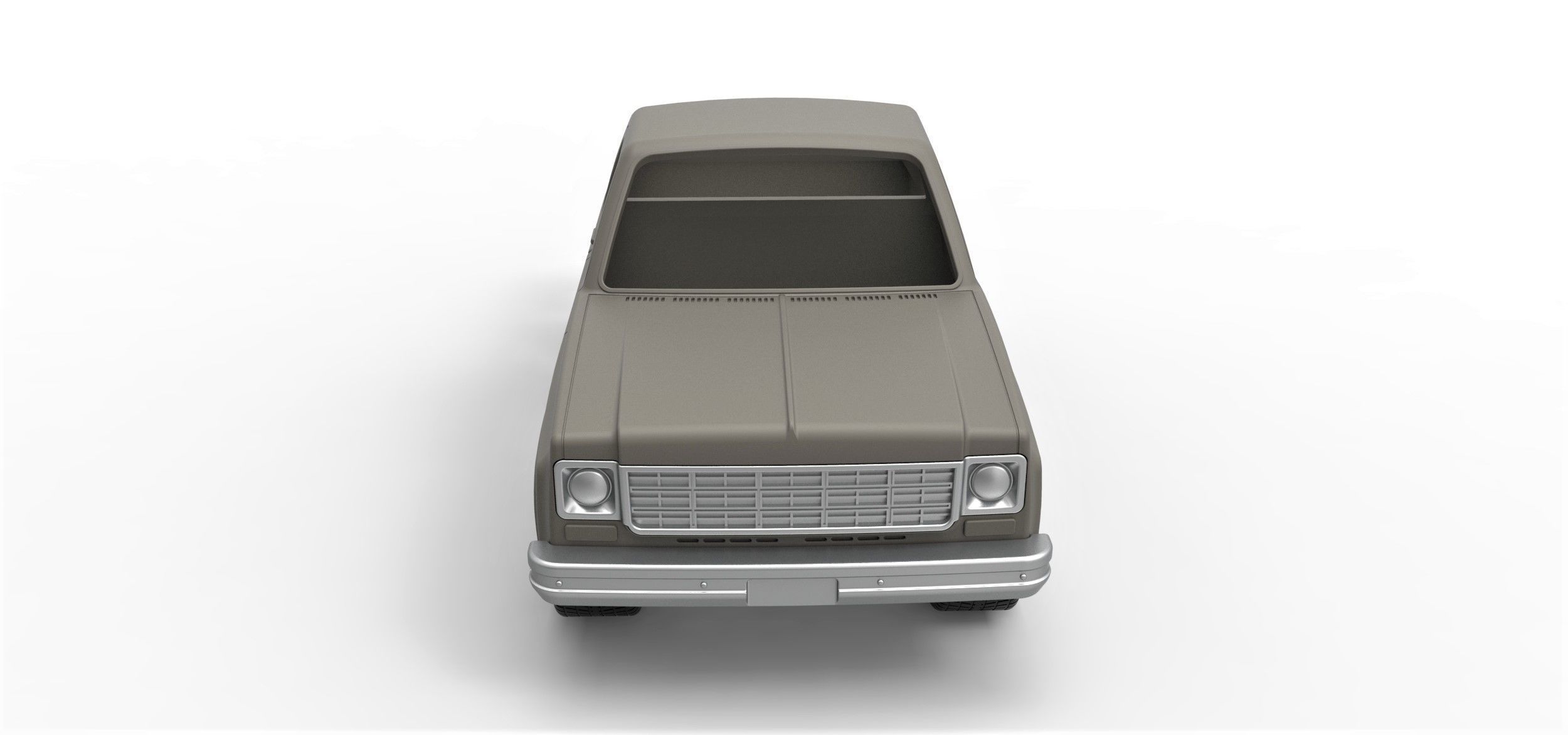 Shell and wheels 1978 Chevrolet C10 Scale 1 to 25 3D print model_3
