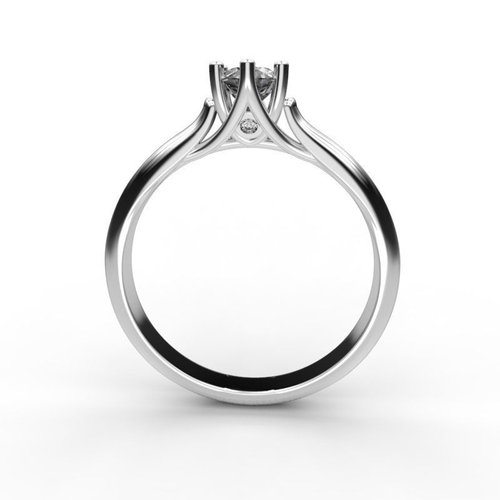 Engagement ring with diamond  stone 3D print model