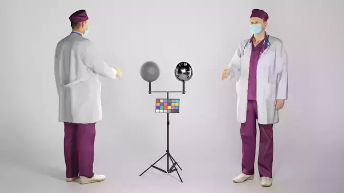 Medical doctor male is shaking hand 170 Low-poly 3D model