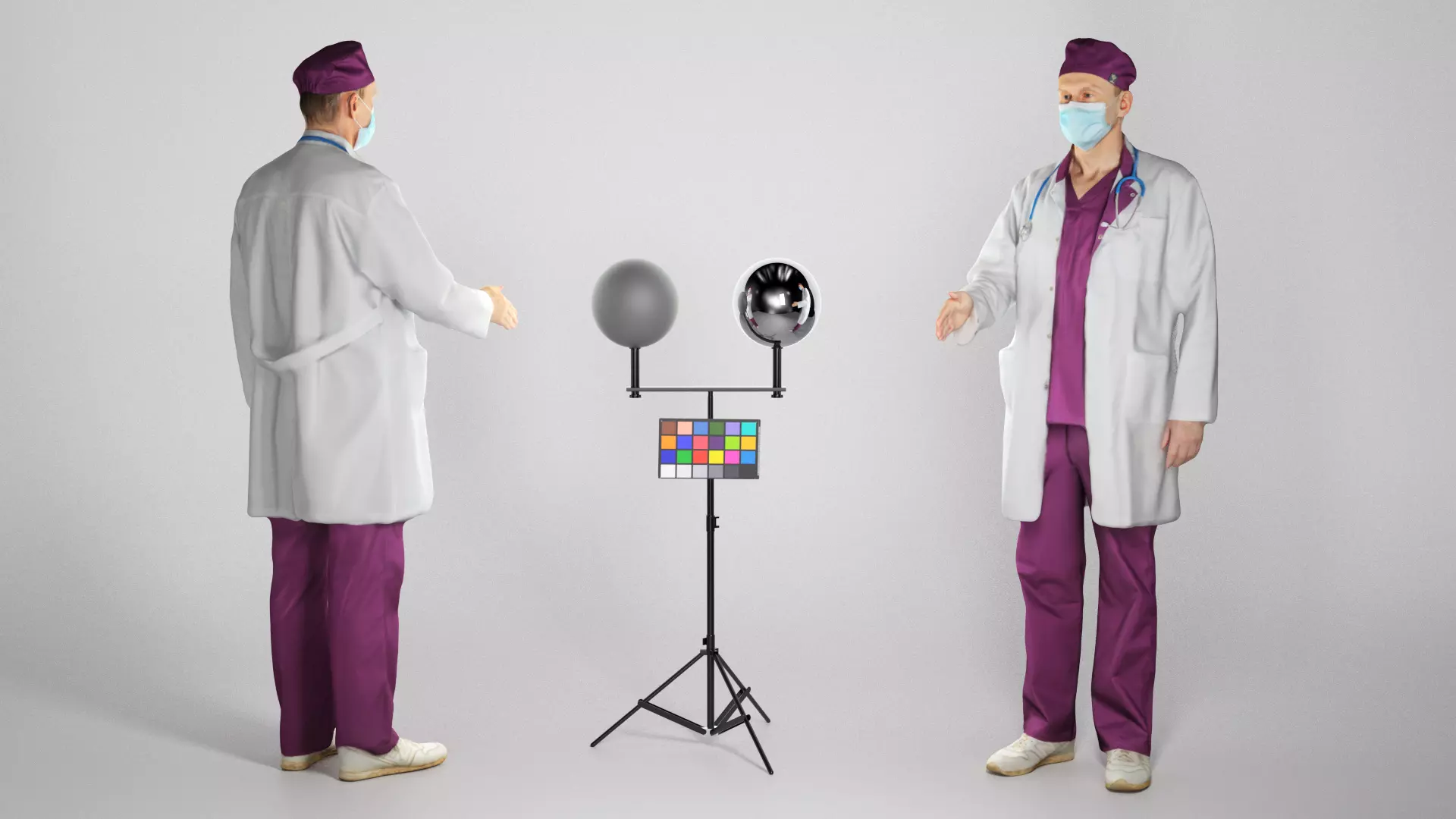 Medical doctor male is shaking hand 170 Low-poly 3D model