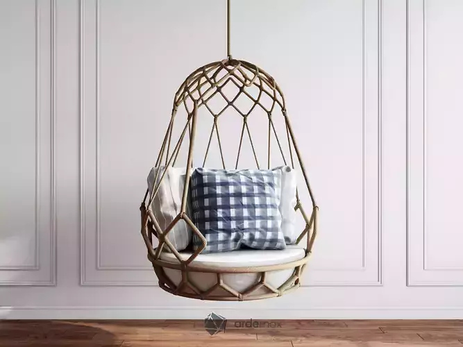 Outdoor hanging chair with rope