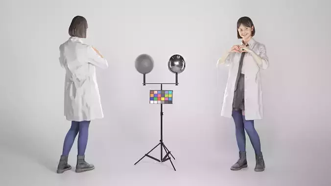 Smiling pretty woman in a medical gown posing 197