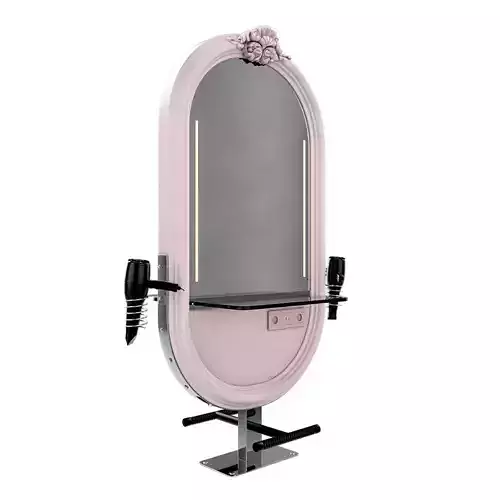 hairdresser table mirror pink chrome