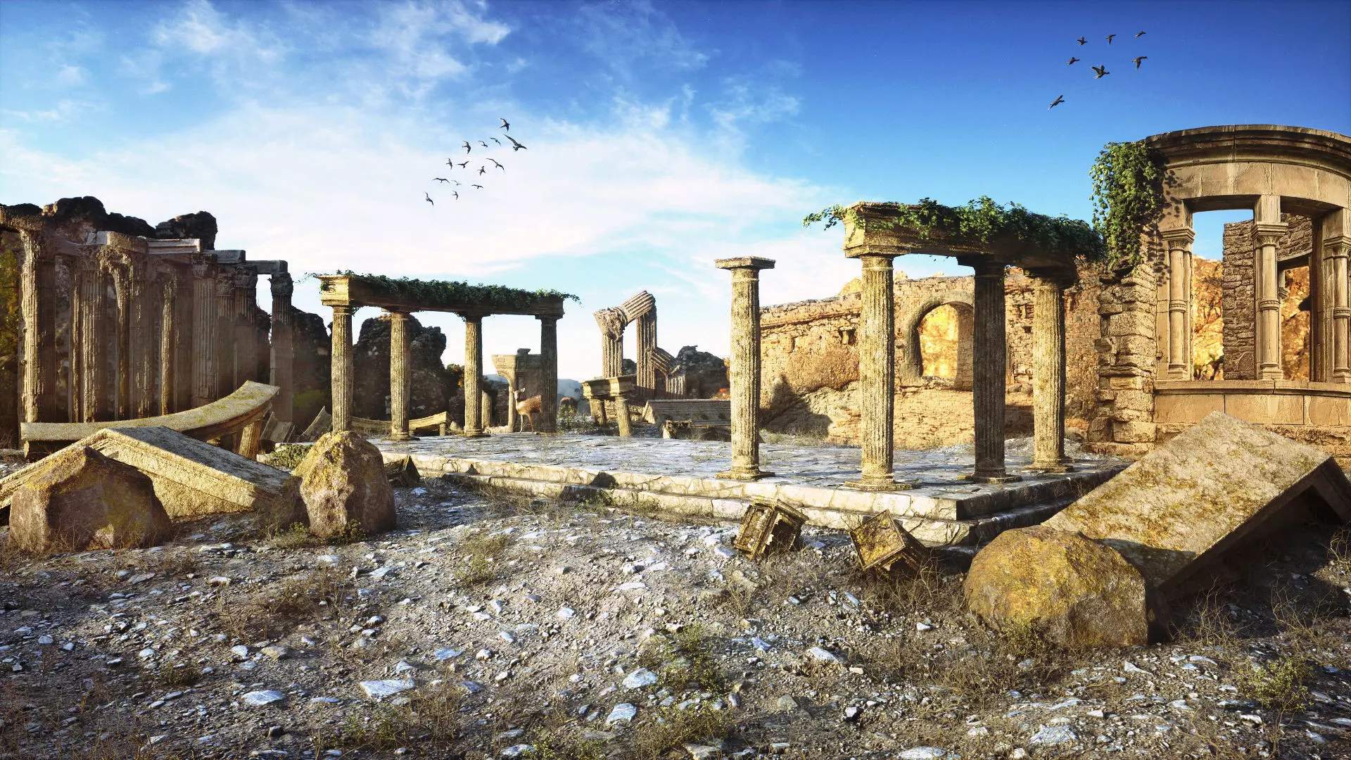 Ancient Ruins Low-poly 3D model_0
