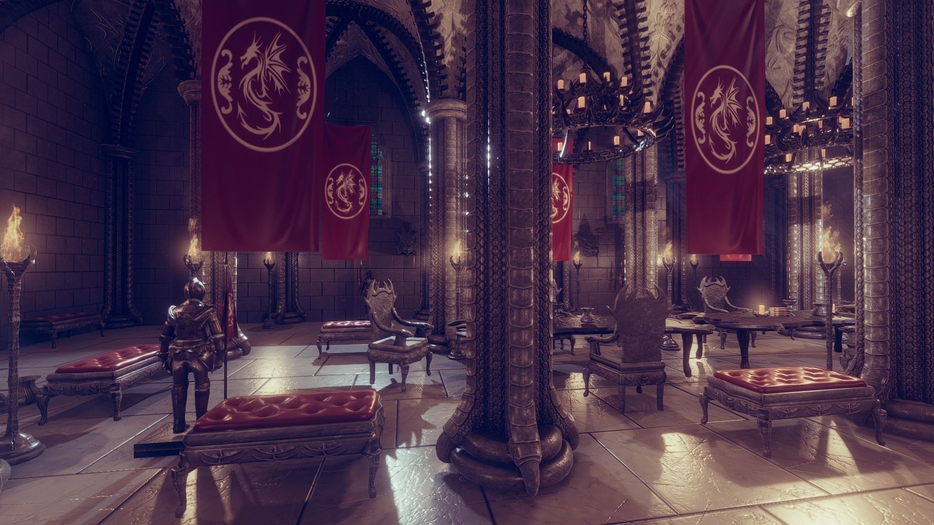 Dragon Hall 2  Low-poly 3D model_8
