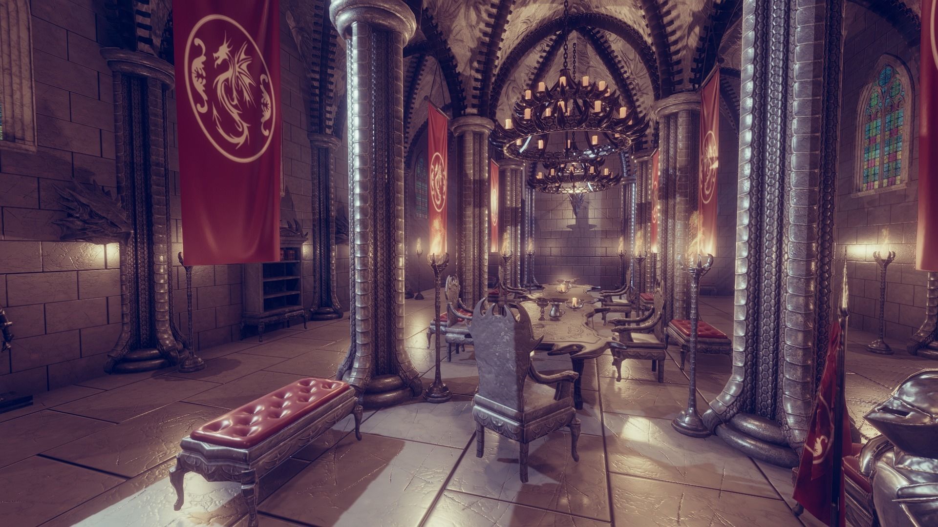 Dragon Hall 2  Low-poly 3D model_4