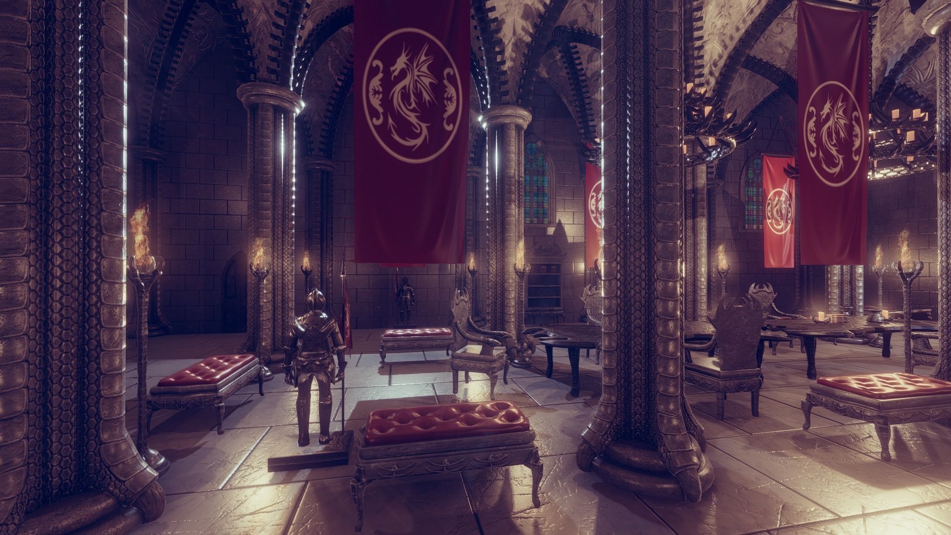 Dragon Hall 2  Low-poly 3D model_3