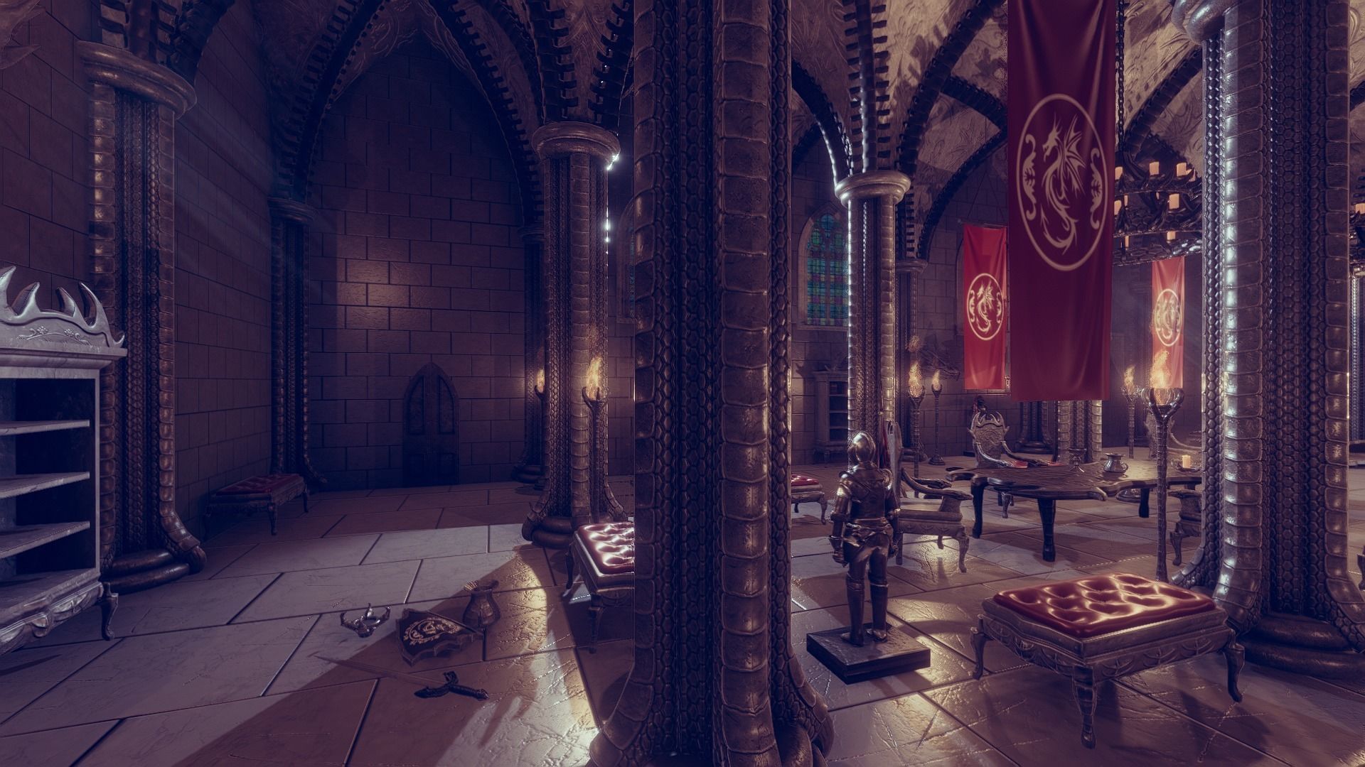 Dragon Hall 2  Low-poly 3D model_10