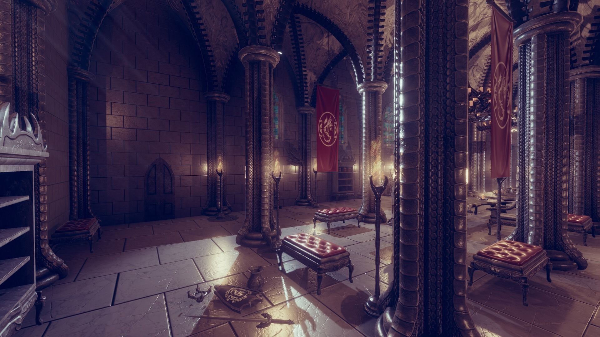 Dragon Hall 2  Low-poly 3D model_11